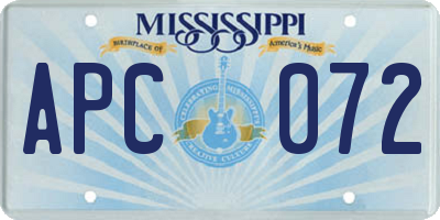 MS license plate APC072