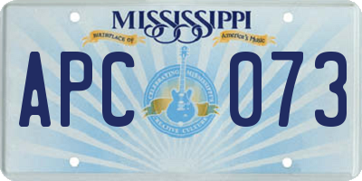 MS license plate APC073