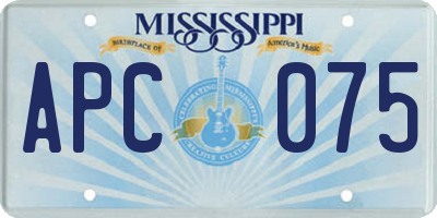 MS license plate APC075