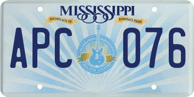 MS license plate APC076