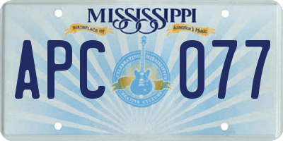 MS license plate APC077