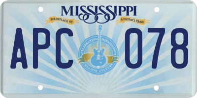 MS license plate APC078
