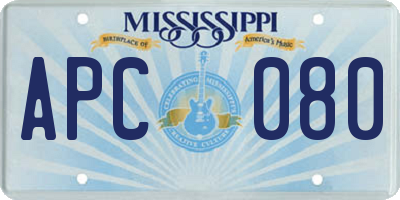 MS license plate APC080