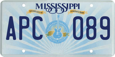 MS license plate APC089