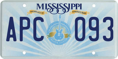 MS license plate APC093