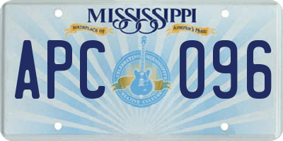 MS license plate APC096