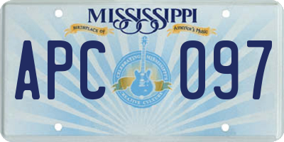 MS license plate APC097