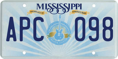 MS license plate APC098