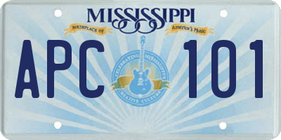 MS license plate APC101