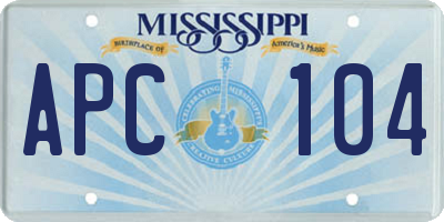 MS license plate APC104