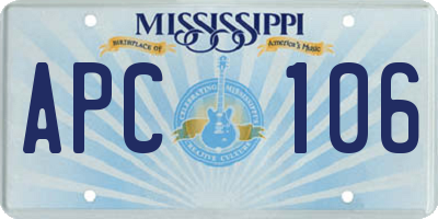 MS license plate APC106