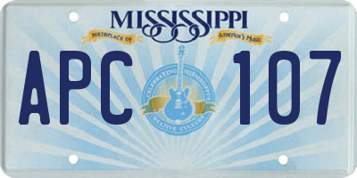 MS license plate APC107