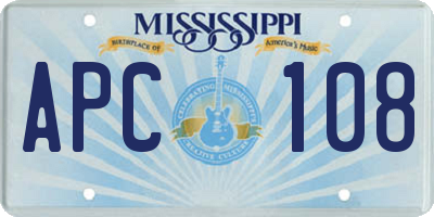 MS license plate APC108