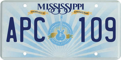 MS license plate APC109