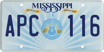 MS license plate APC116