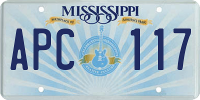 MS license plate APC117