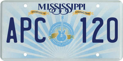 MS license plate APC120