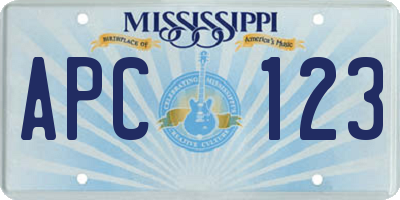MS license plate APC123