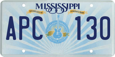 MS license plate APC130