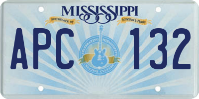 MS license plate APC132