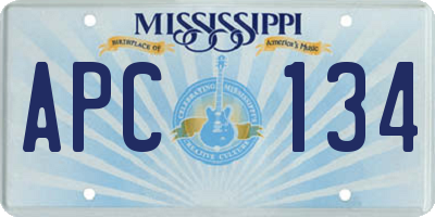 MS license plate APC134