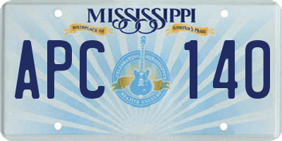 MS license plate APC140