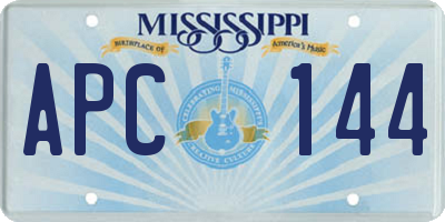 MS license plate APC144