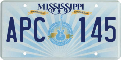 MS license plate APC145