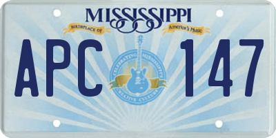 MS license plate APC147