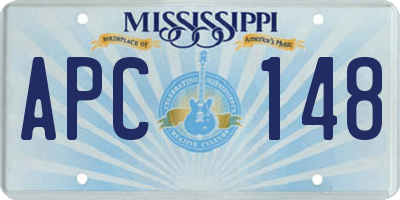 MS license plate APC148