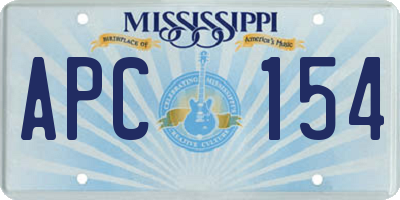MS license plate APC154