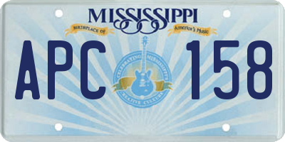 MS license plate APC158