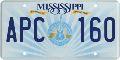 MS license plate APC160