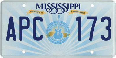 MS license plate APC173
