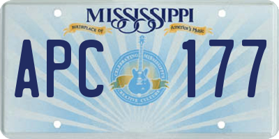 MS license plate APC177