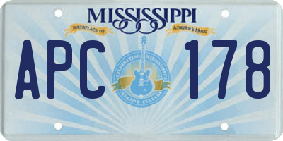 MS license plate APC178