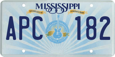 MS license plate APC182