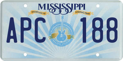 MS license plate APC188