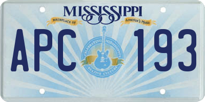 MS license plate APC193