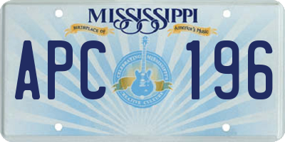 MS license plate APC196
