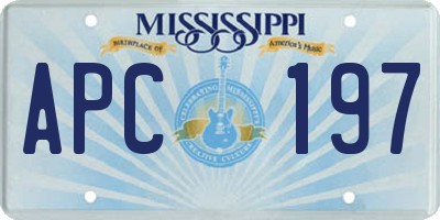 MS license plate APC197