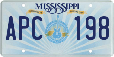 MS license plate APC198