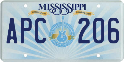 MS license plate APC206