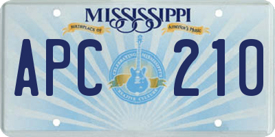 MS license plate APC210