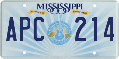 MS license plate APC214