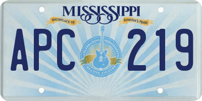 MS license plate APC219