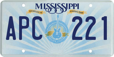 MS license plate APC221