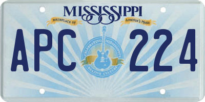 MS license plate APC224