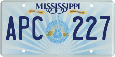 MS license plate APC227