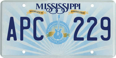 MS license plate APC229
